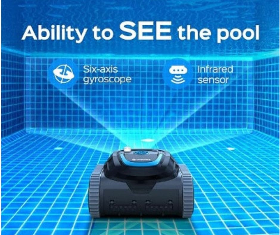 robotic pool cleaner with ability to see the pool